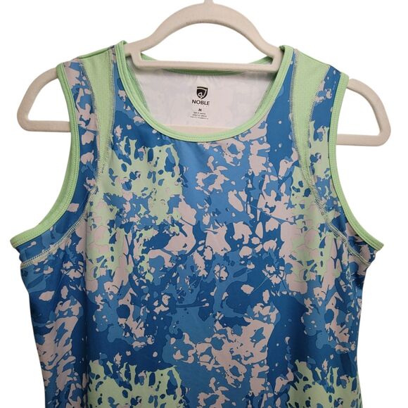 Noble Equestrian Blue And Green Splatter Active Tank Size Medium - Picture 3 of 9